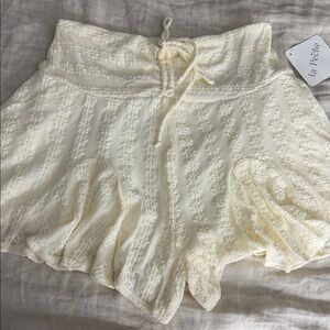 Cream Lace Women Shorts